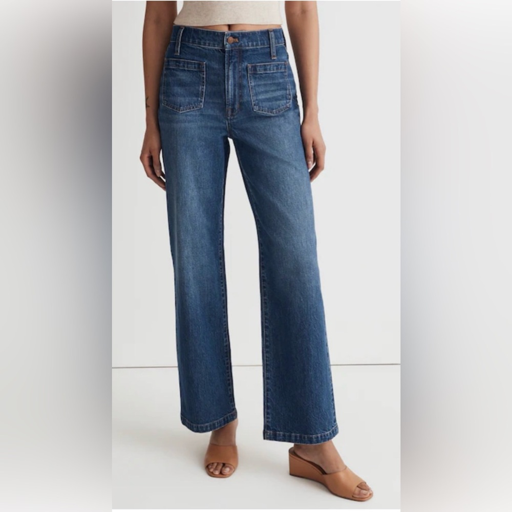Madewell Dark Blue Wide Leg Jeans